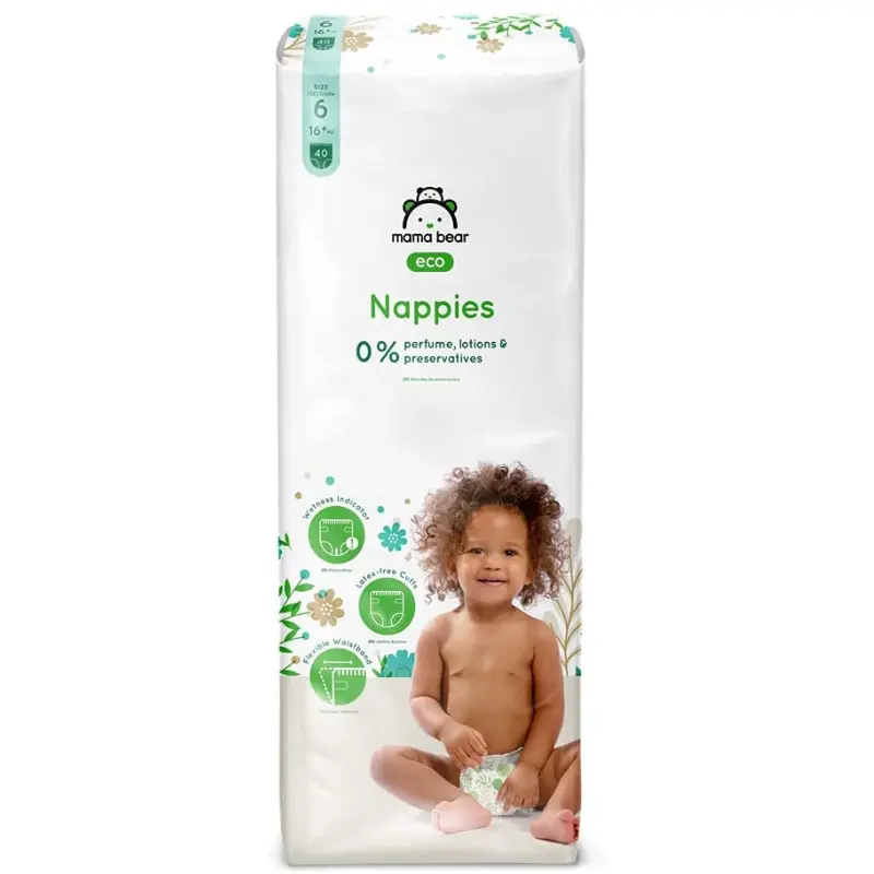 Couches bébé Mama Bear Eco Taille 6 (16+ kg) – Pack 40 pièces