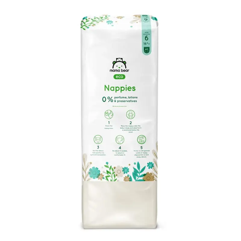 Couches bébé Mama Bear Eco Taille 6 (16+ kg) – Pack 40 pièces