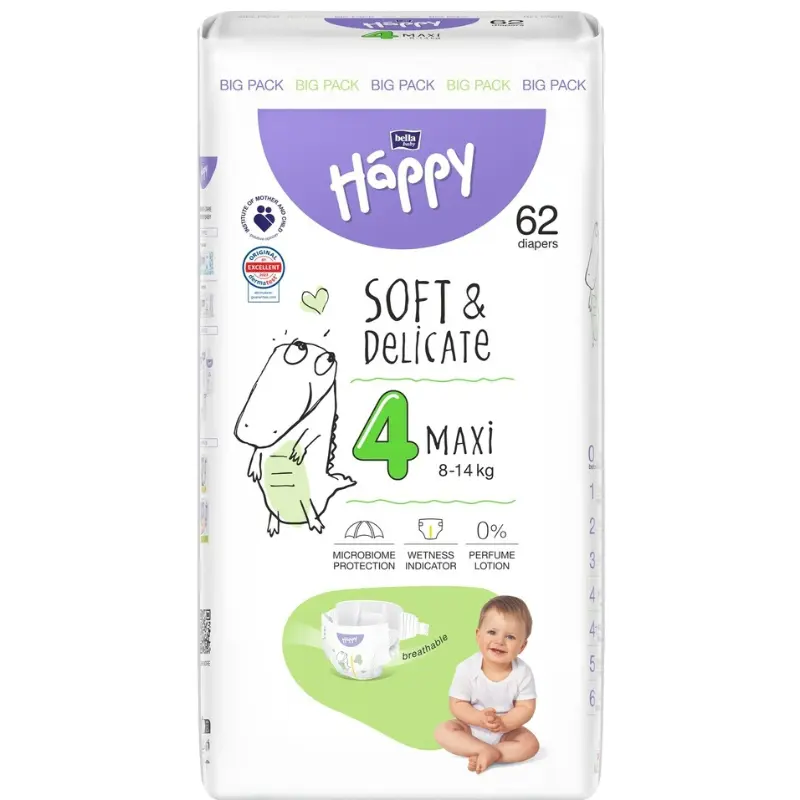 xx Couches Bella Baby Happy taille 4 (Maxi) 62 pièces