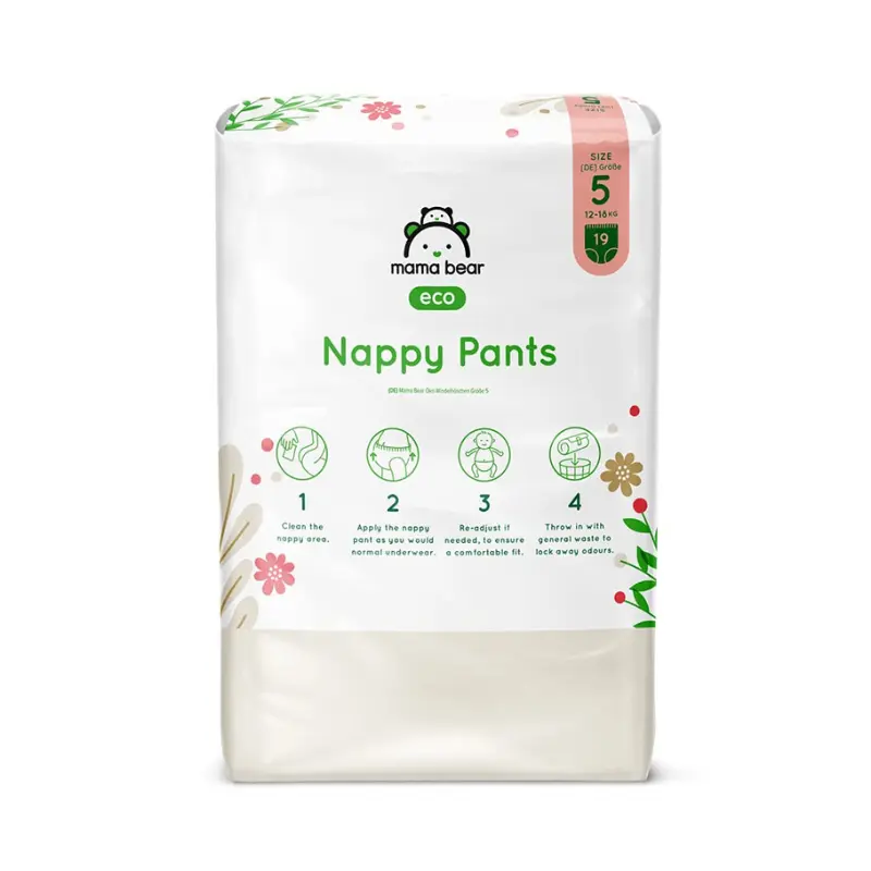 Couches-culottes bébé Mama Bear Eco Taille 5 (12-18 kg) – Pack 19 pièces