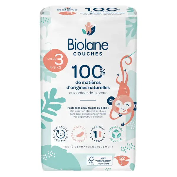 xx Couches écologiques Biolane Taille 3