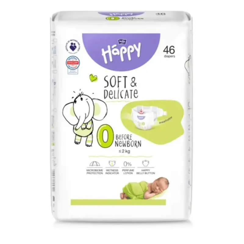 xx Couches Happy Taille 0 (-2Kg) 46 Unités
