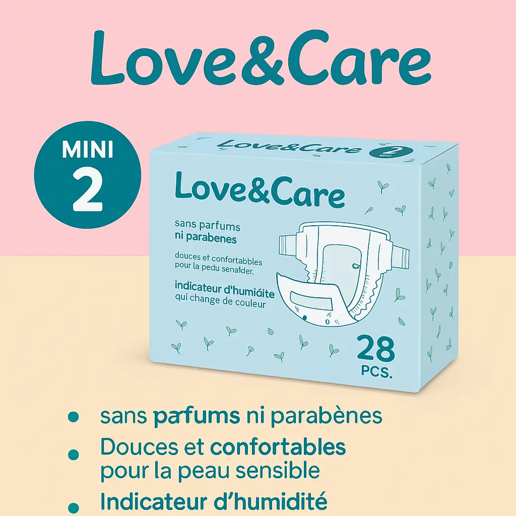 Couches Love and Care 2 junior 3-6 kg 28 unités