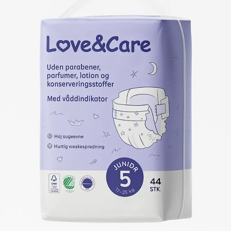 xx Couches Love and Care 5 junior 12-25 kg 44 unités