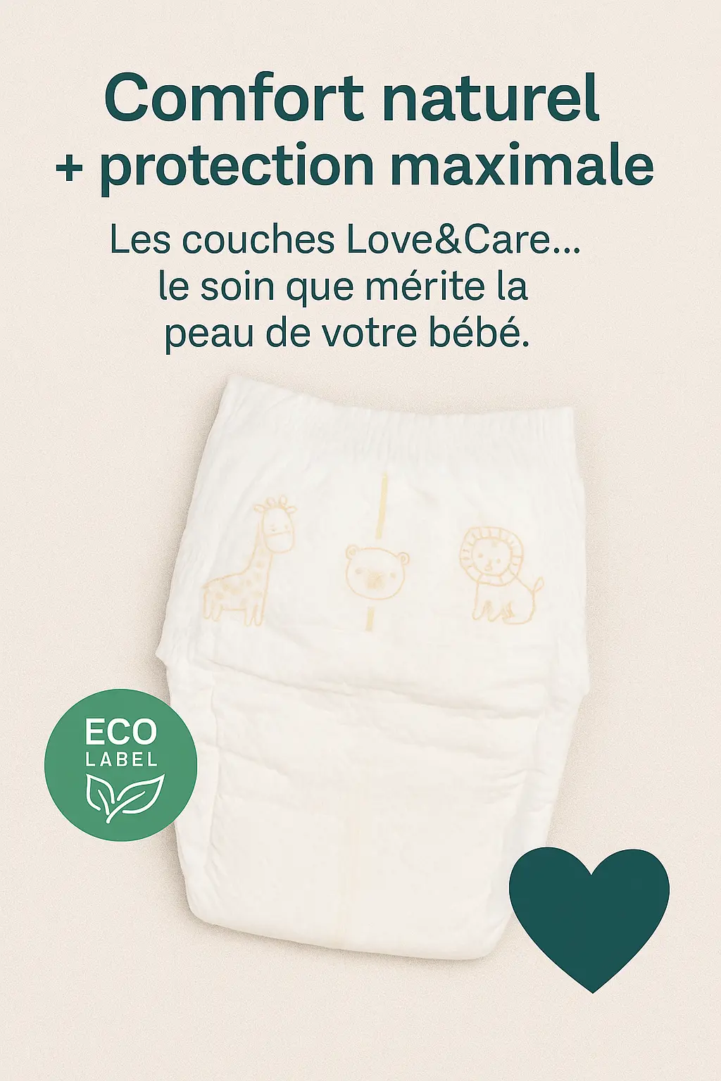 Couches Love and Care 5 junior 12-25 kg 44 unités