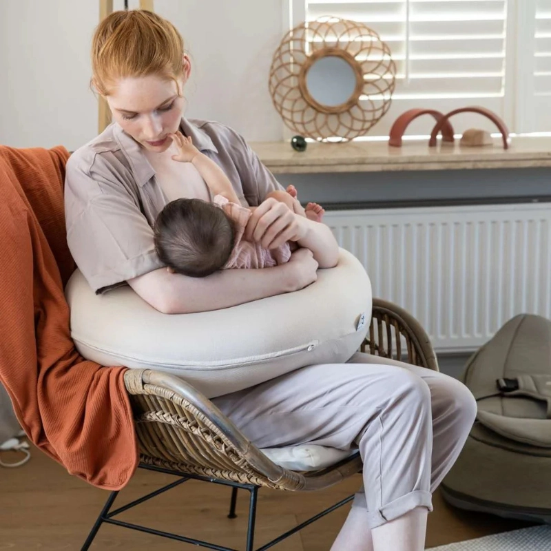Coussin d'Allaitement et Maternité Buddy  Tetra Jersey Sable - Doomoo