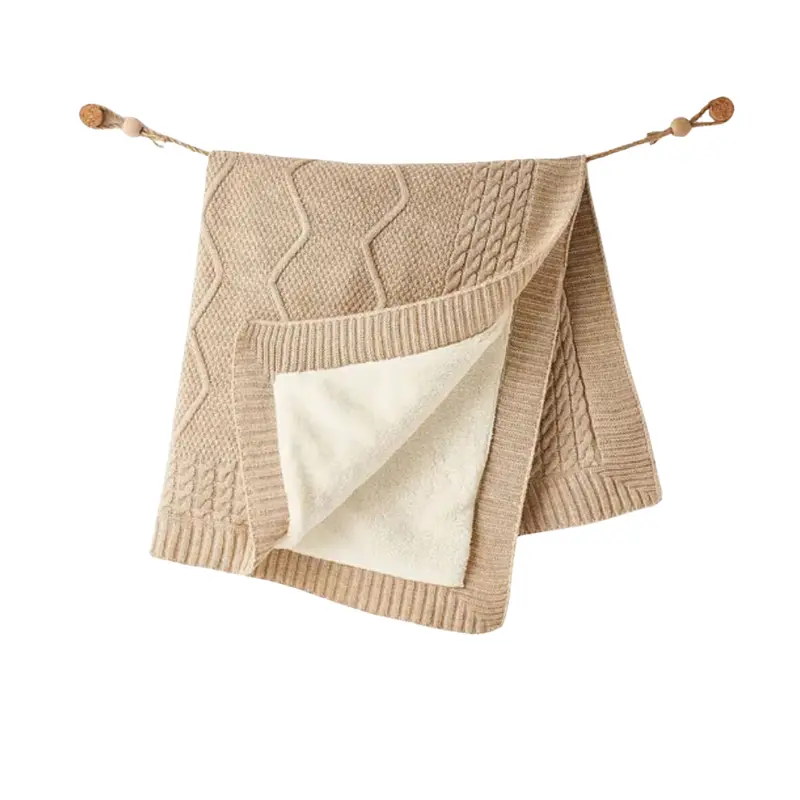 xx Couverture bébé en tricot Andywawa 85x100 cm AC26345 Beige chiné