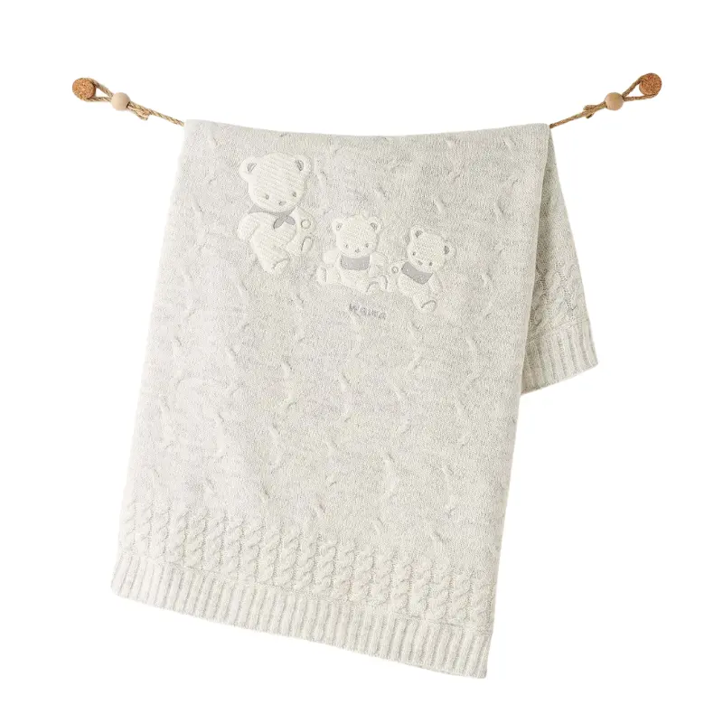 xx Couverture bébé tricotée Andywawa 85x100 cm AC26341 Gris chiné
