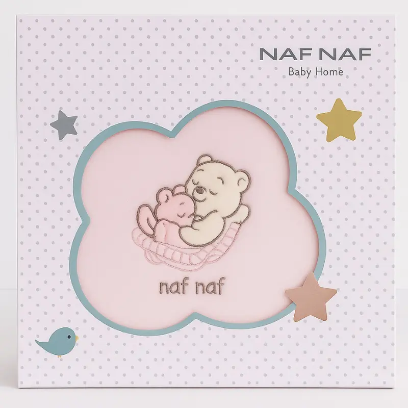 xx Couverture de naissance Naf Naf ultra douce 80x110 cm – Rose