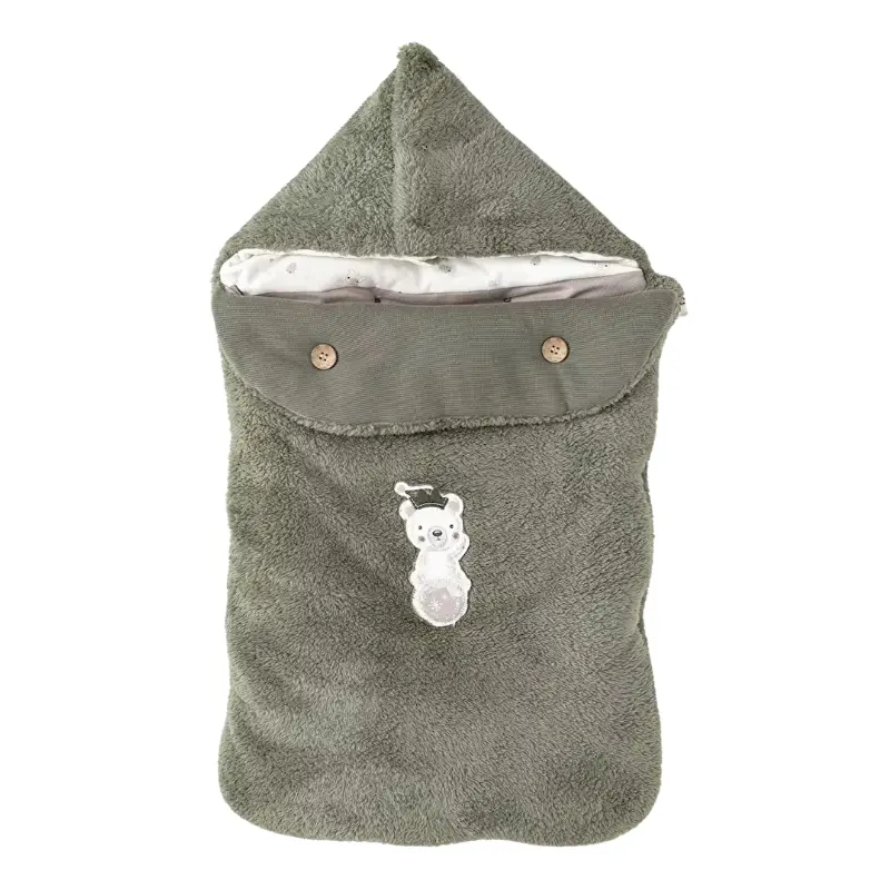xx Couverture d'emmaillotage en peluche pour bébé Andywawa verte AC26192