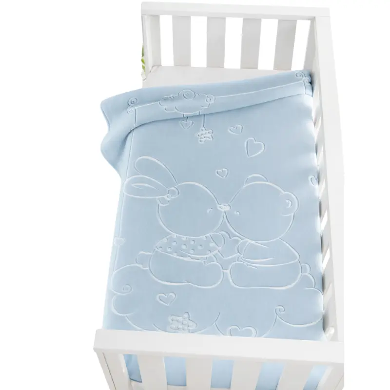 Couverture d'emmaillotage premium pour bébé 110x140  bleue