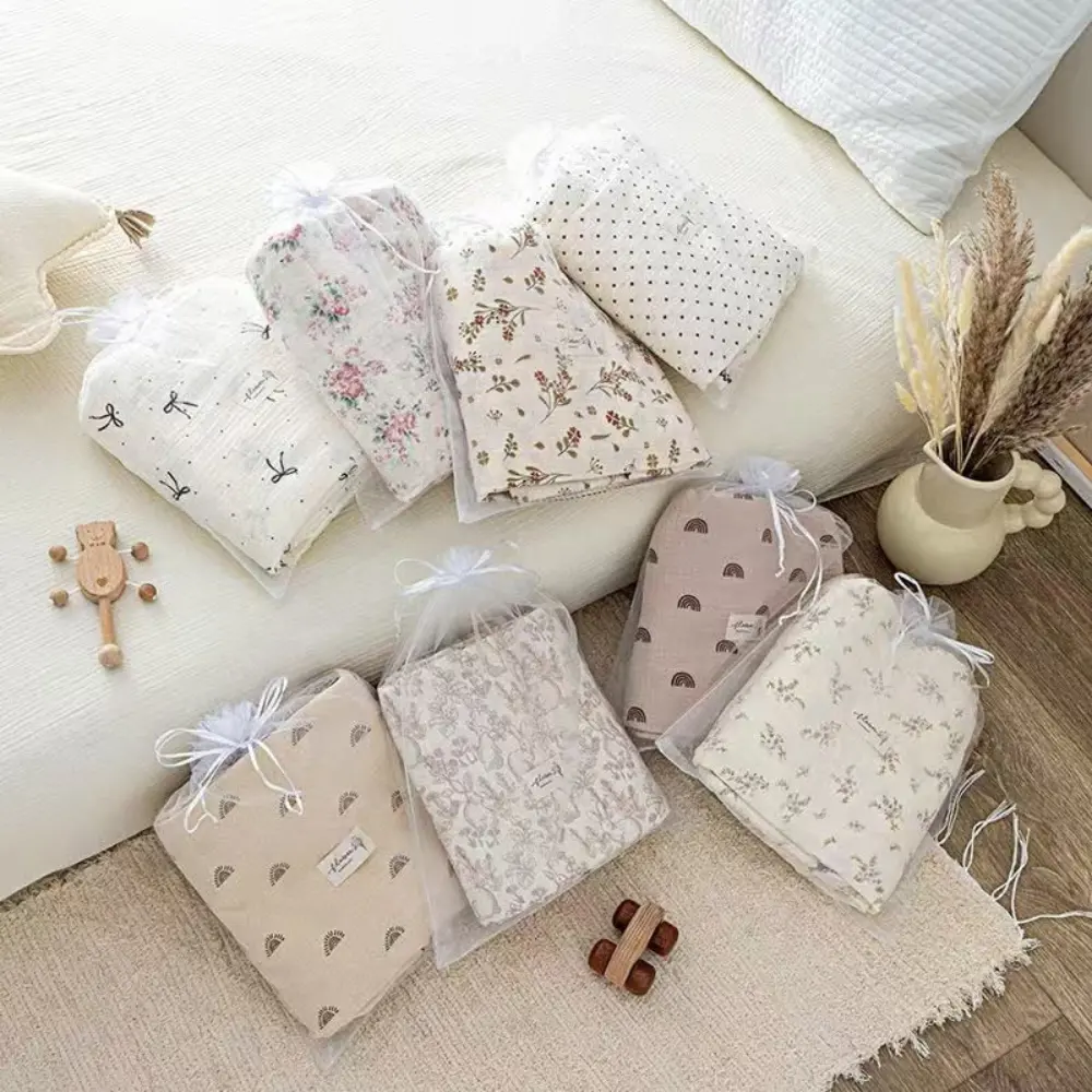 Couverture en Mousseline de Coton Bio 120cm x 130cm Lapin