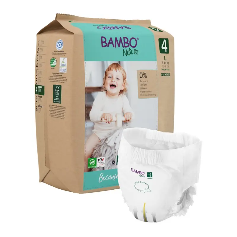 Culottes d'apprentissage écologiques taille 4 L 7-14 kg 20 culottes - Bambo Nature