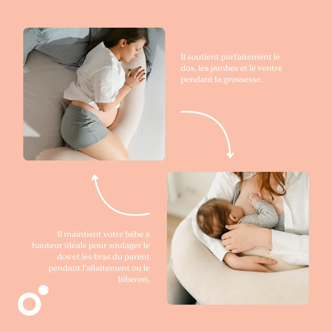 Doomoo Buddy Coussin d'Allaitement et de Grossesse - Chine Sand