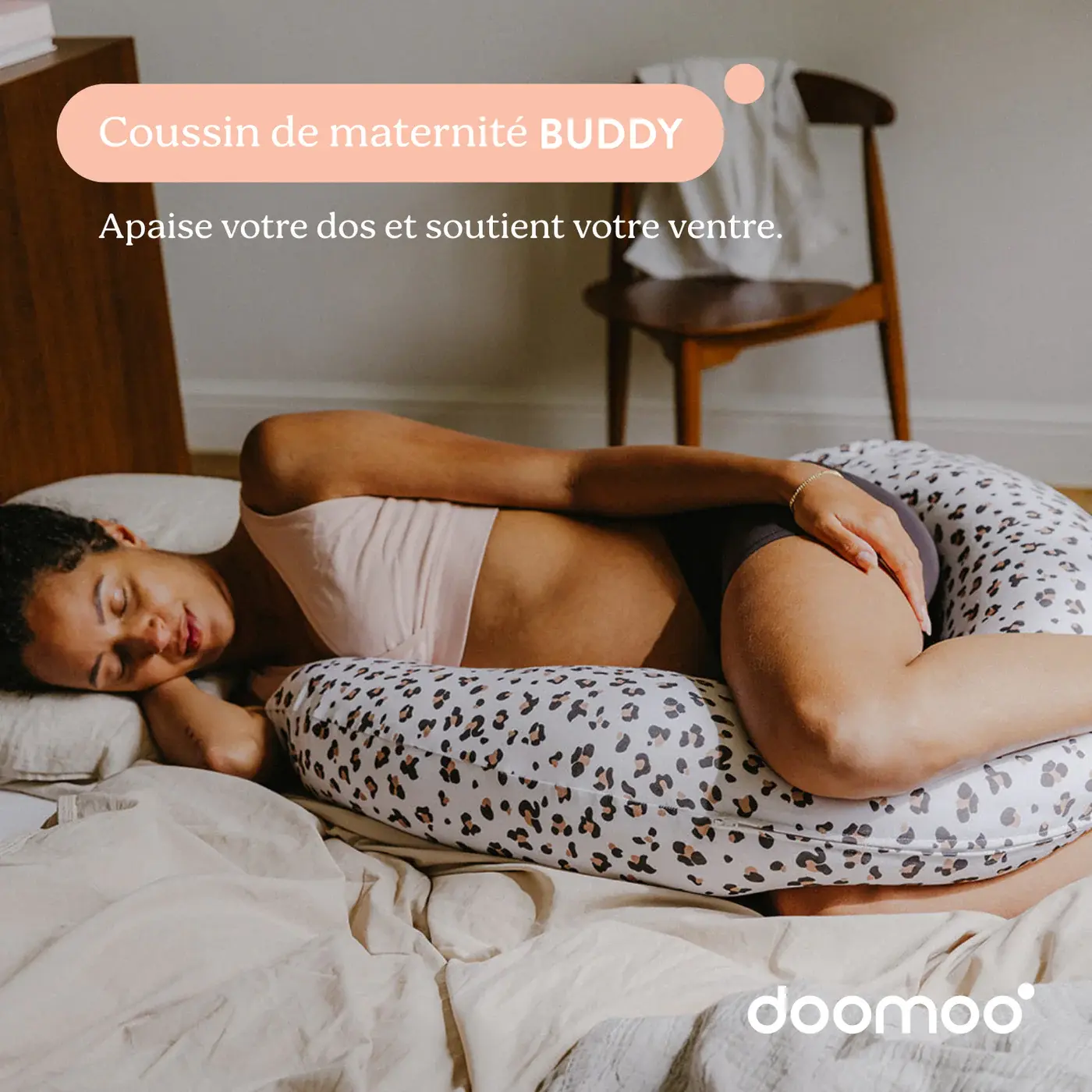 Doomoo Coussin d’allaitement et maternité Buddy Leopard