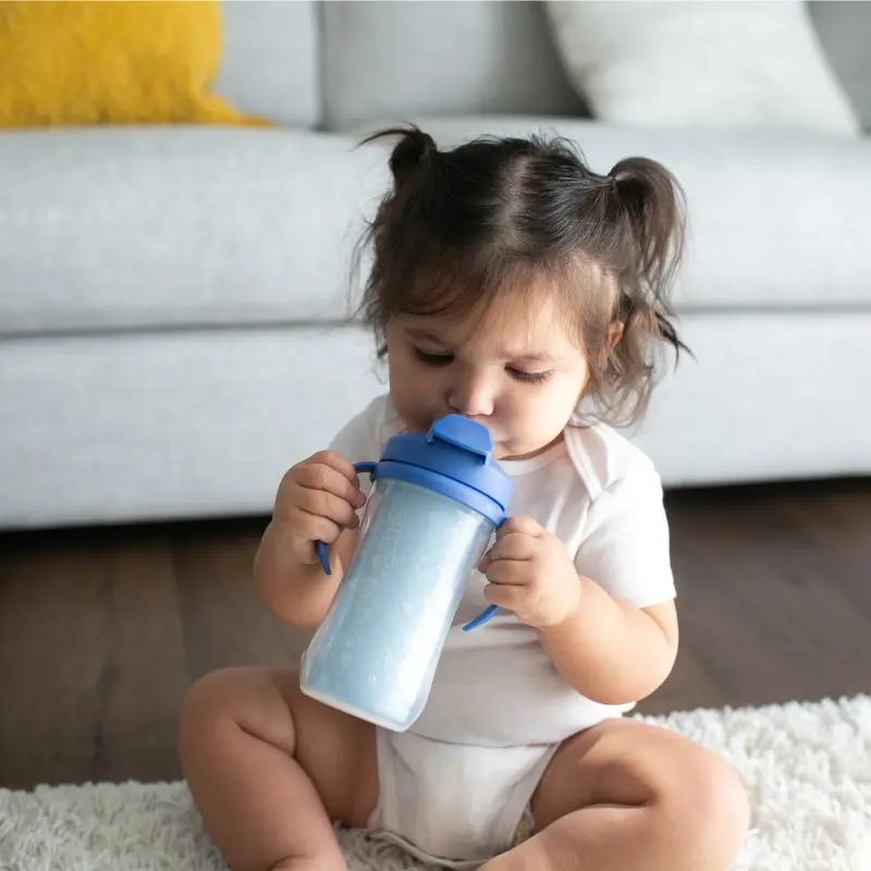 Dr. Brown's Gobelet Isotherme à Paille 300ml avec Poignées 12M+ - Bleu