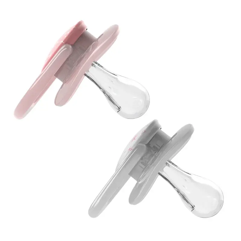 Dr. Brown’s Sucette symétrique phase 1 rose – gris pack de 2