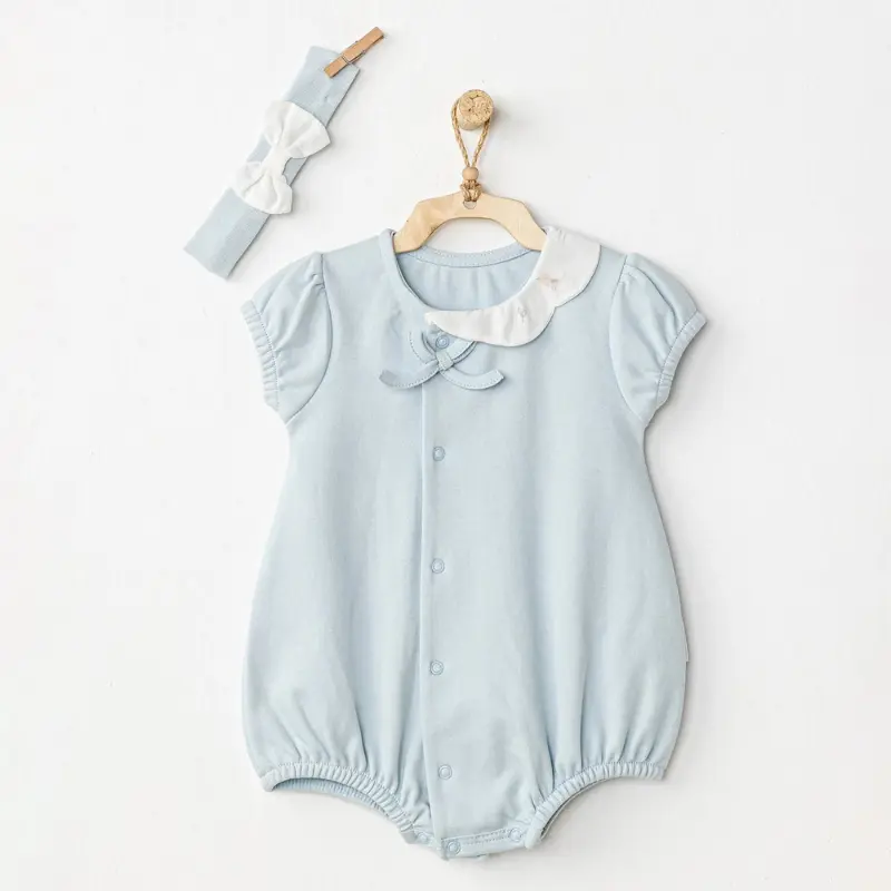 Ensemble barboteuse et bandeau pour bébé fille, motif oiseaux printaniers - Andywawa