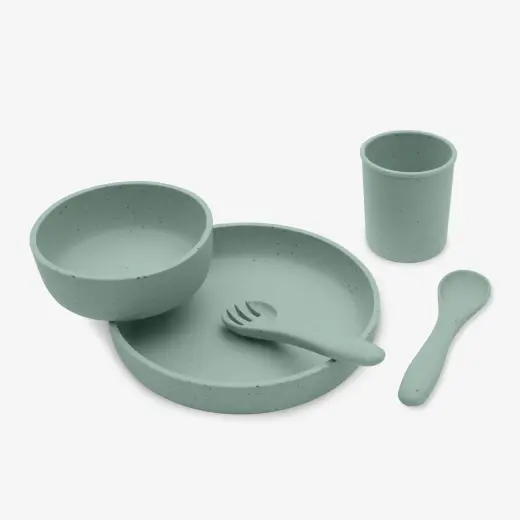 Ensemble d'alimentation 5 pièces Sauge de silicone platine