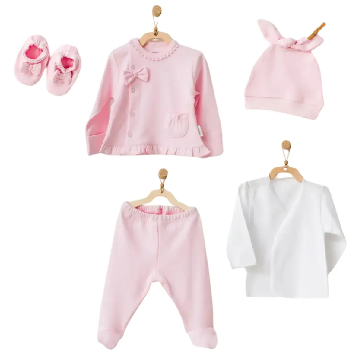 xx Ensemble de 5 pièces Sortie d'hôpital Rose  Ac25540 Andywawa