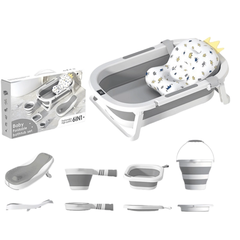 xx Ensemble de Bain Pliable pour Bébé 6 en 1 – Gris