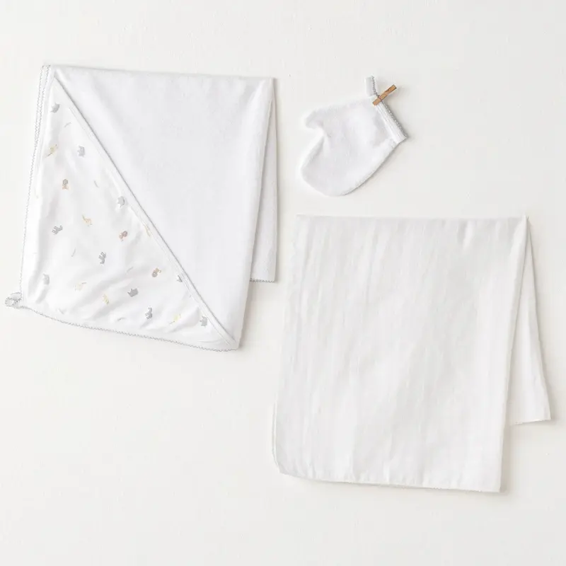 Ensemble de serviettes Andywawa Little King 3 pièces AC25815 Blanc
