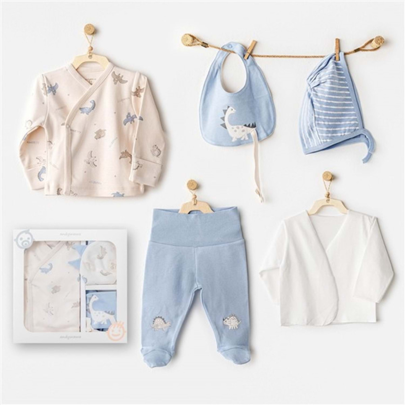xx Ensemble nouveau-né Andywawa AC25910 Dino 5 Beige Sortie d'hôpital