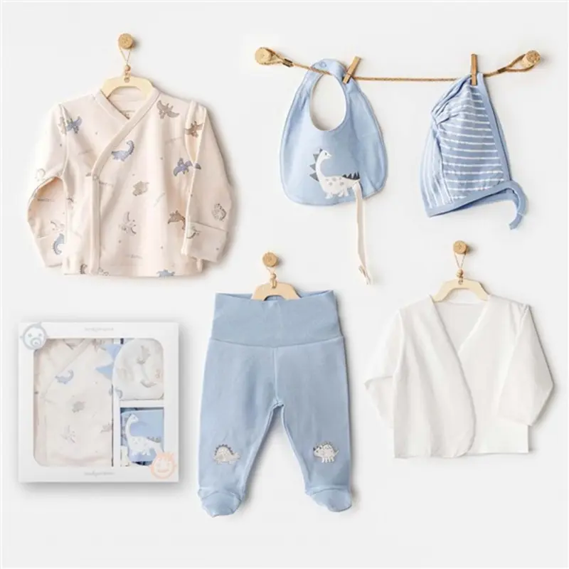 xx Ensemble nouveau-né Andywawa AC25910 Dino 5 Beige Sortie d'hôpital
