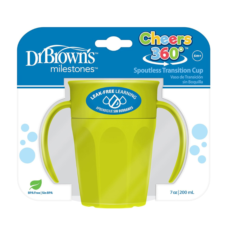 xx Gobelet d’Apprentissage Vert 200 ml sans BPA – Dr. Brown’s