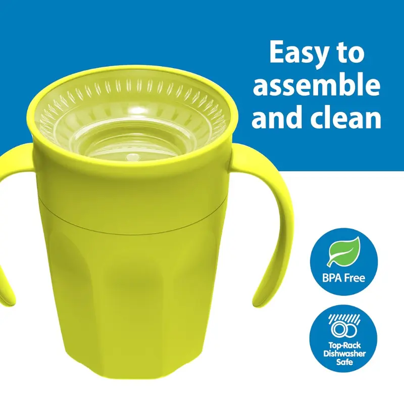 Gobelet d’Apprentissage Vert 200 ml sans BPA – Dr. Brown’s