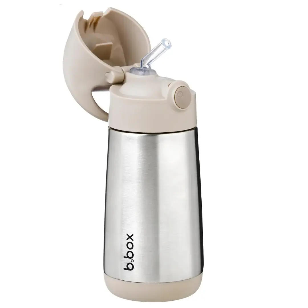 Gourde Isotherme b.box 350 ml avec Paille pour Enfant – Acier Inoxydable