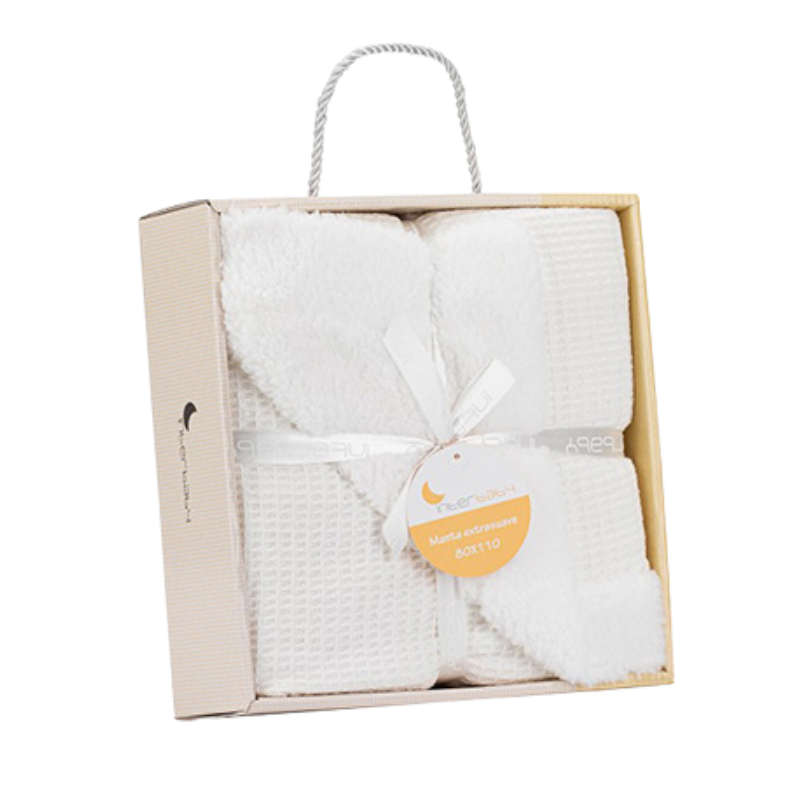 xx Interbaby Couverture nid d’abeille beige