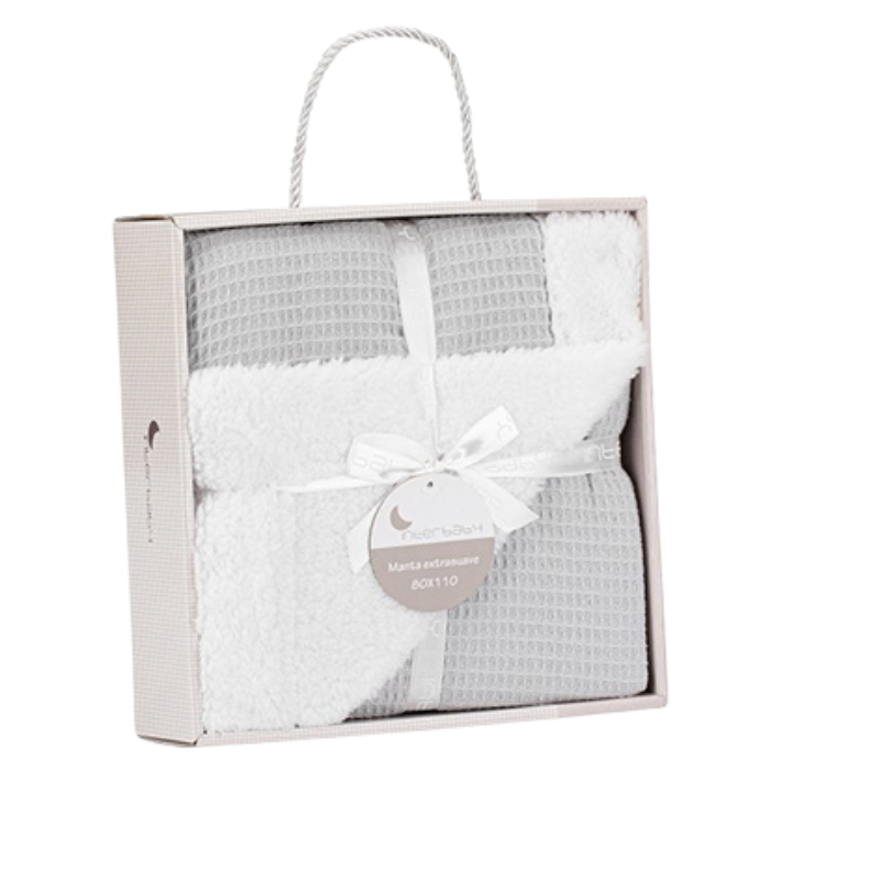 xx Interbaby Couverture nid d’abeille gris
