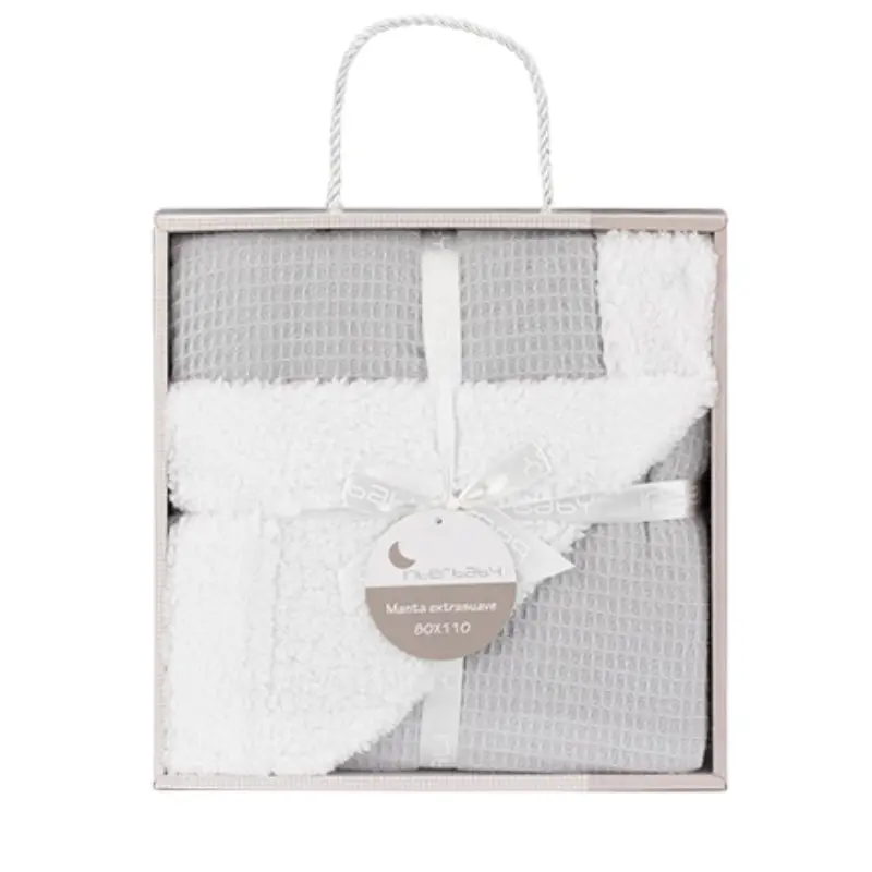 Interbaby Couverture nid d’abeille gris