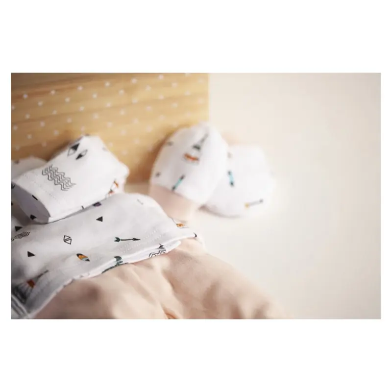 Interbaby Set 5Pcs Rose (Chemise+Pantalon+Gants+Bavoir+ChaussEttes) (0-6 Mois)