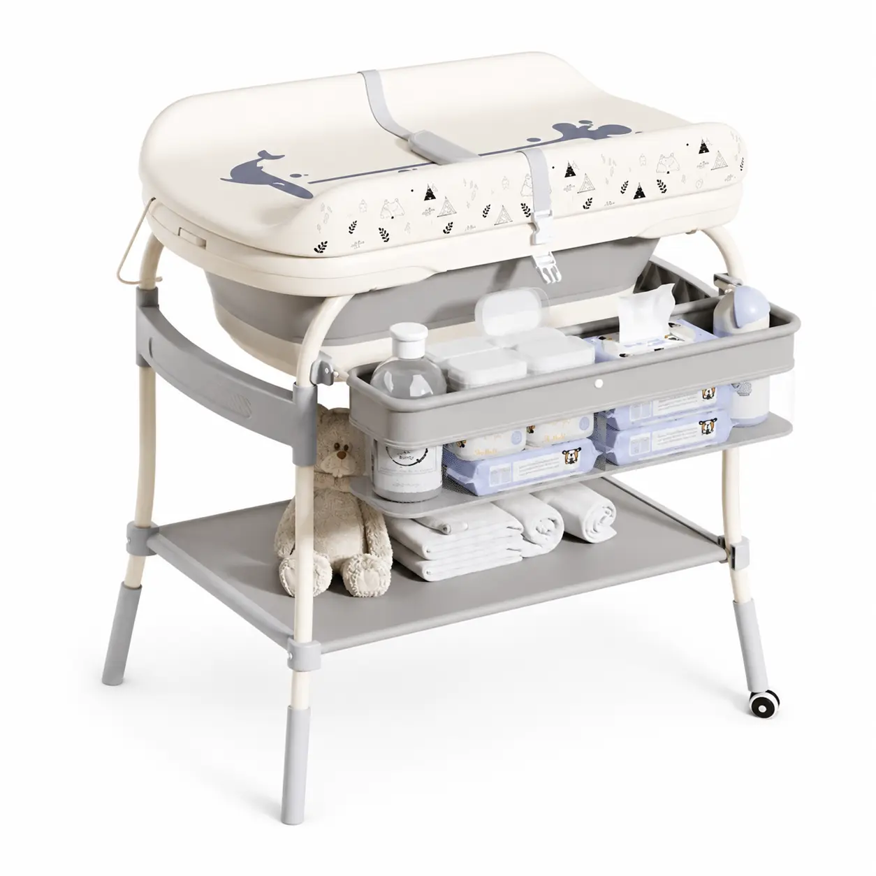 xx Table à Langer avec Baignoire Bébé Intégrée Kidilo