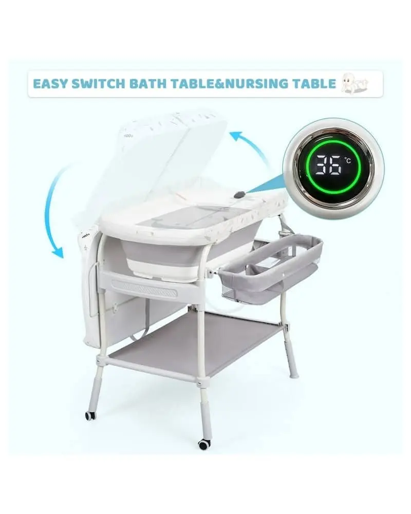 Table à Langer avec Baignoire Bébé Intégrée Kidilo
