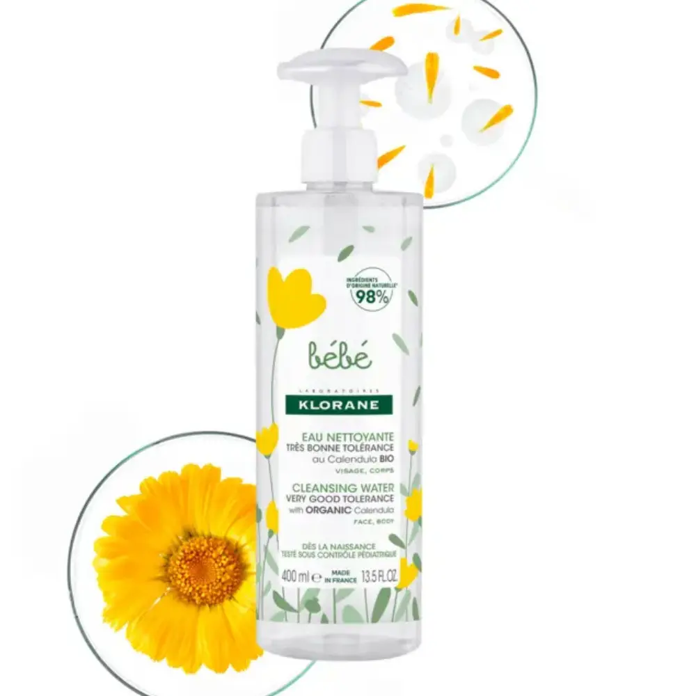 Klorane Eau nettoyante sans rinçage Bébé