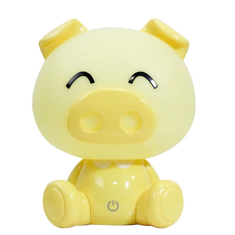 Lampe de table LED intégrée pour enfant Luminosa Piggy, jaune