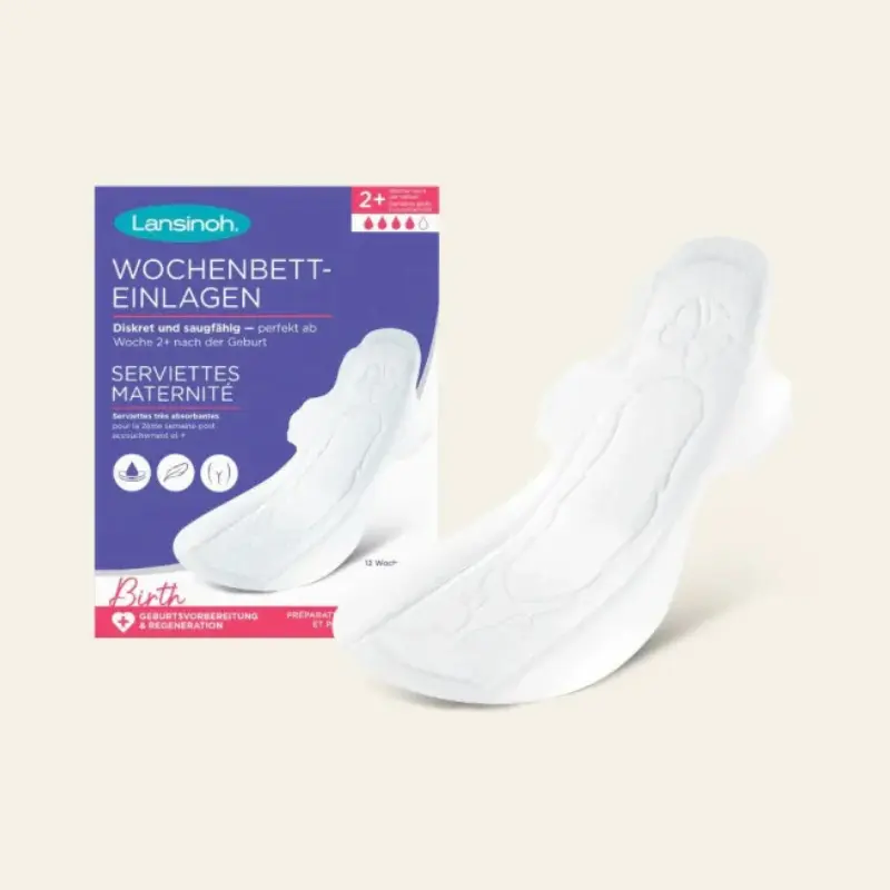 Lansinoh Serviettes Maternité Taille M 2 Semaines et Plus - 12 Unités