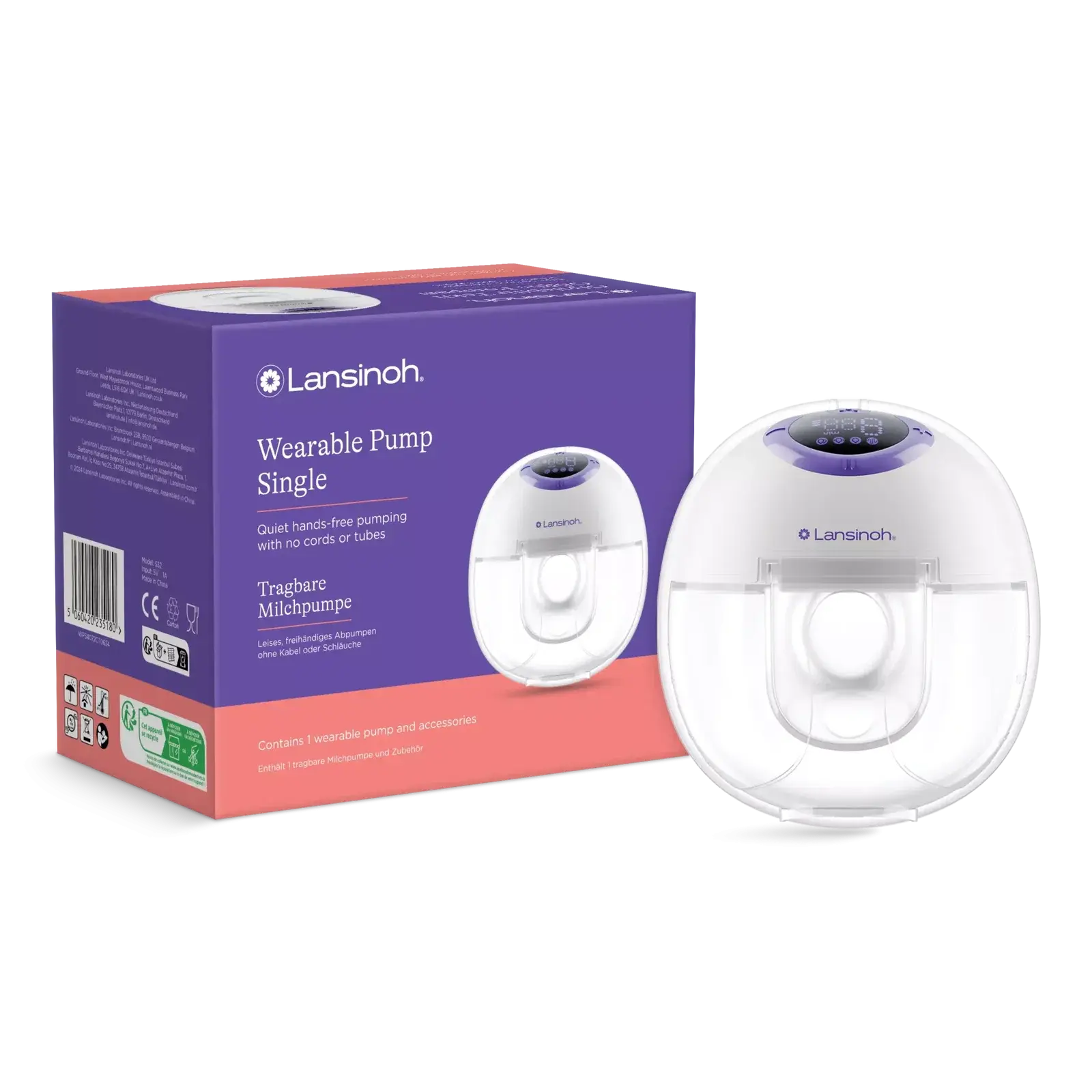xx Lansinoh Tire-lait Mains Libres Simple – Compact, Portable et Confortable