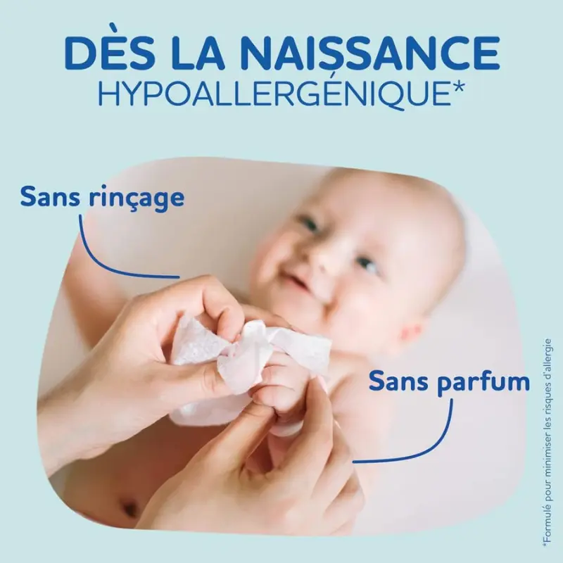 Lingettes Dodie Nettoyantes à l'Eau x50