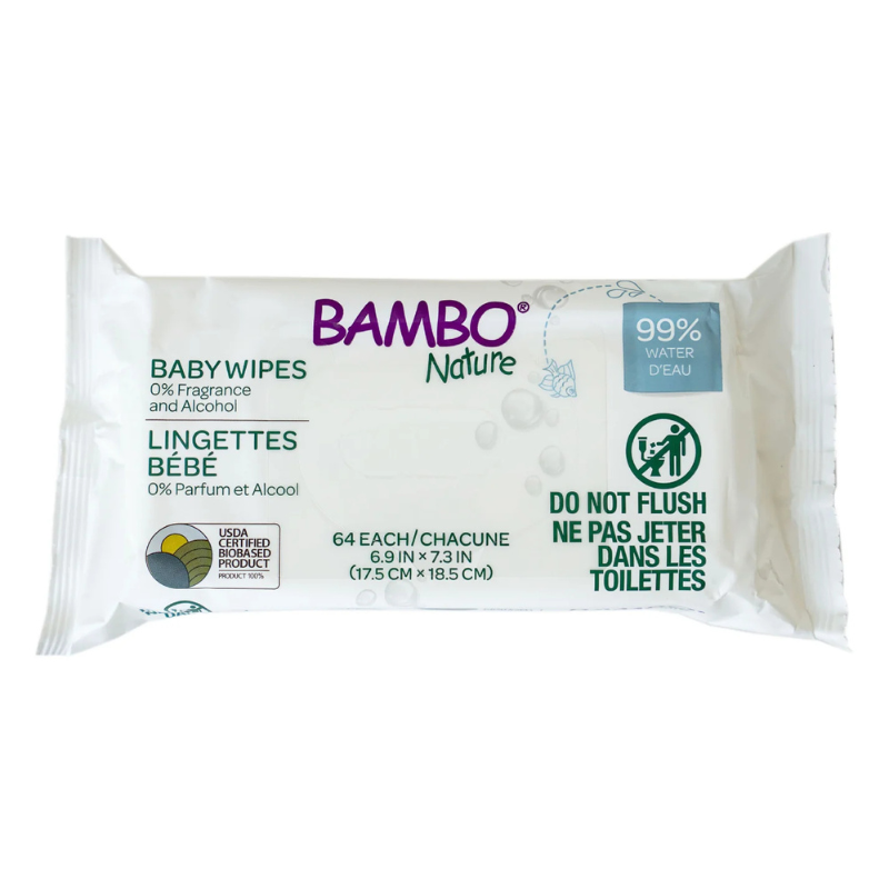xx Lingettes pour bébé Bamboo Nature