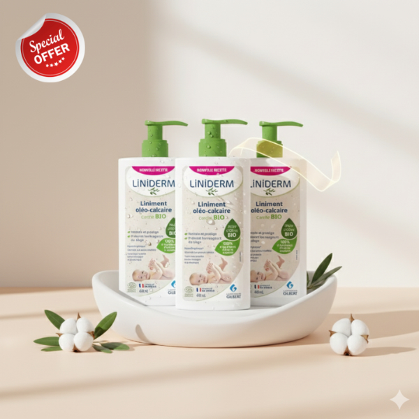 xx Liniment Oléo-Calcaire BIO LINIDERM - Lot de 3 x 480 ml (Offre Spéciale)