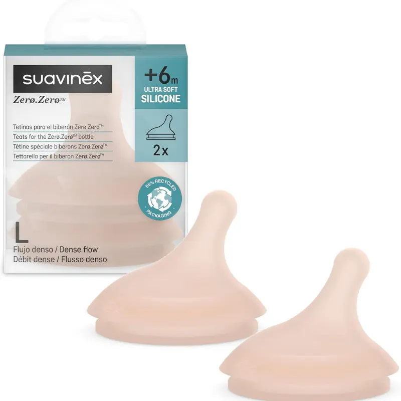 xx Lot 2 tétines Zerø.Zerø Shades débit L/Dense SUAVINEX Medium