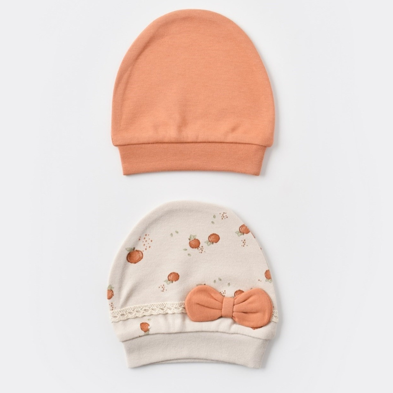 xx Lot de 2 bonnets bébé bio-organiques aux fruits d'été 72201 Crème