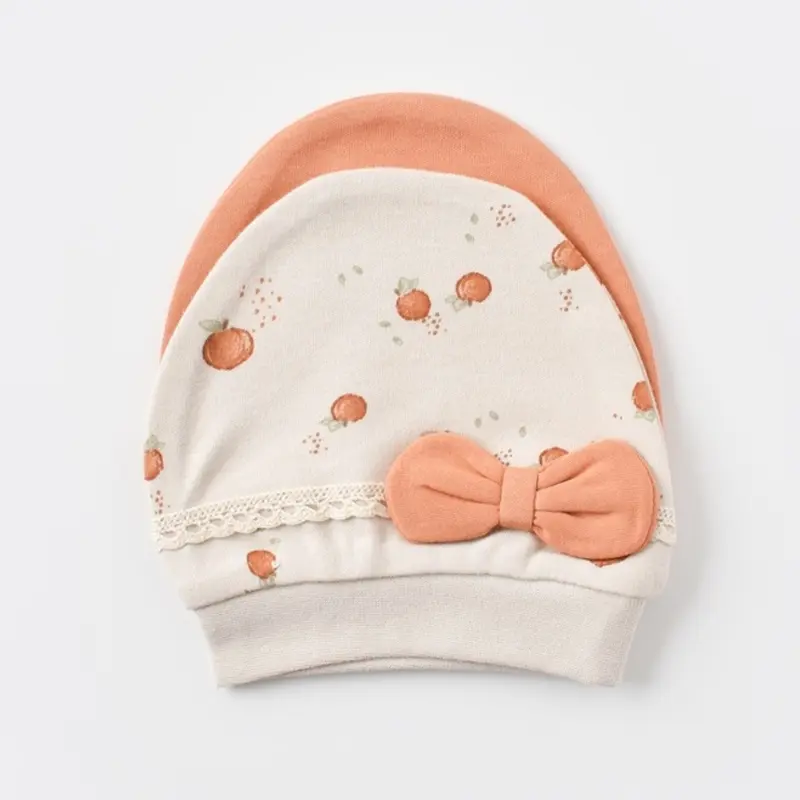Lot de 2 bonnets bébé bio-organiques aux fruits d'été 72201 Crème
