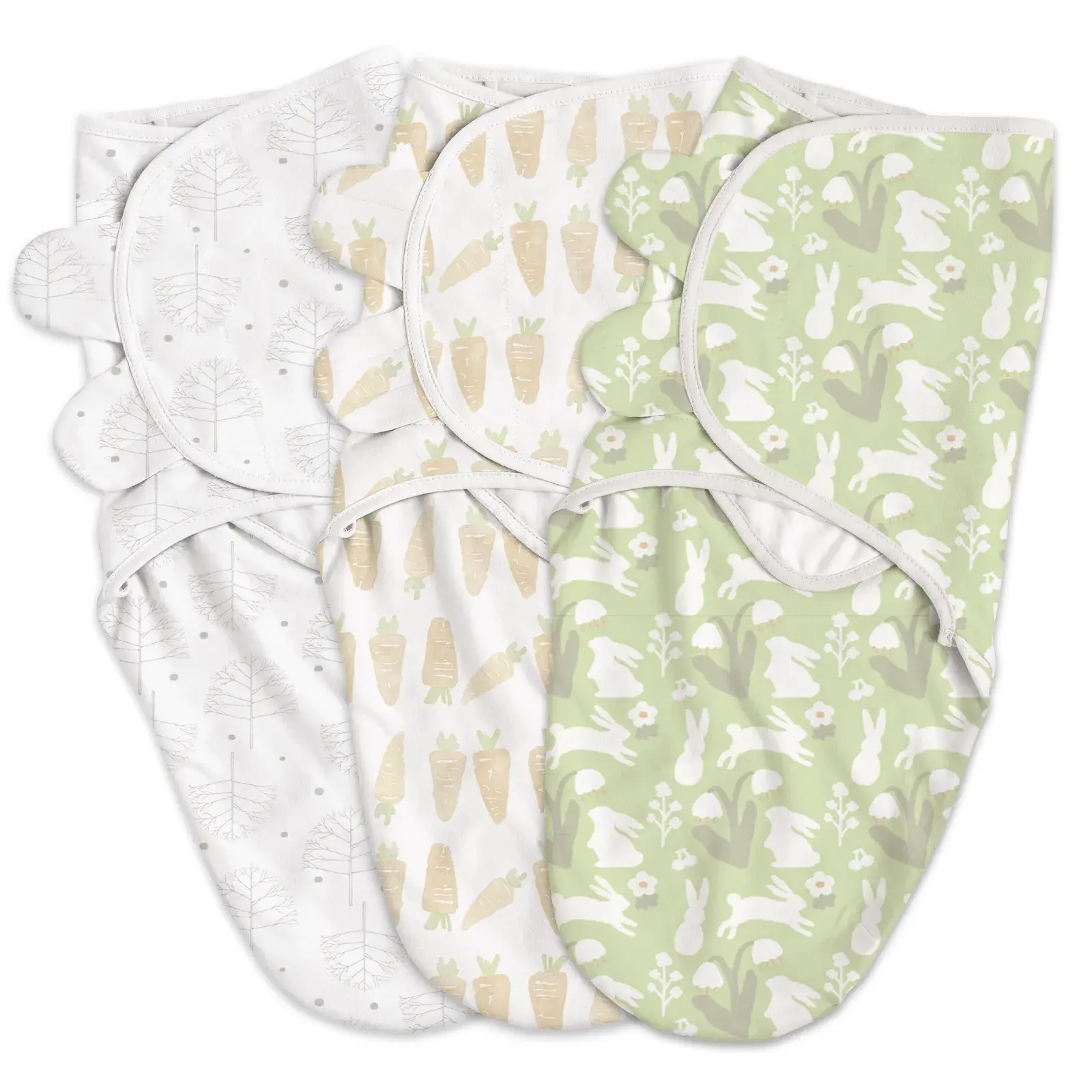 xx Lot de 3 couvertures d'emmaillotage pour bébé Lettre de printemps