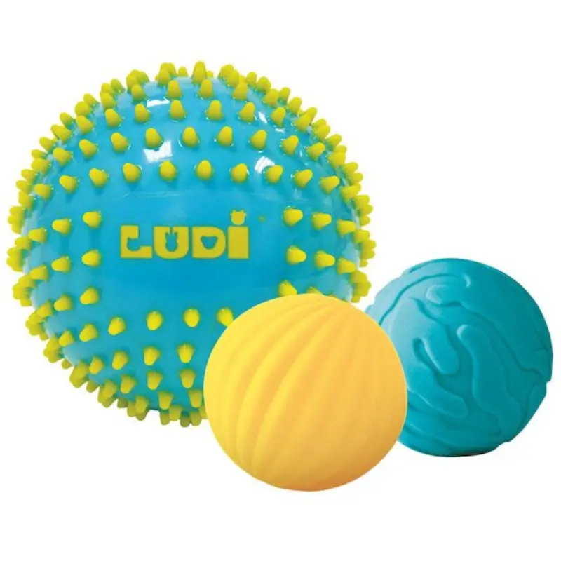 xx Ludi 3 balles sensorielles Bleues