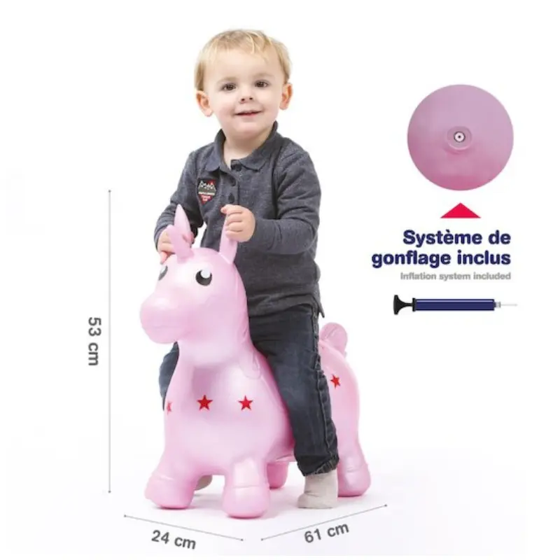 Ludi Ballon sauteur Licorne Rose
